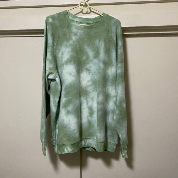 NWT Feat long sleeve, super soft & cozy olive-green tie dye sweatshirt, size XXL - Picture 1 of 9